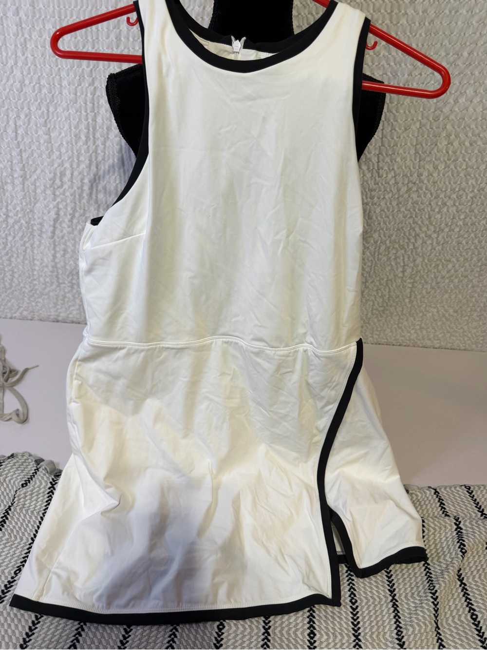 all in motion White Athletic Mini Dress with Black Trim